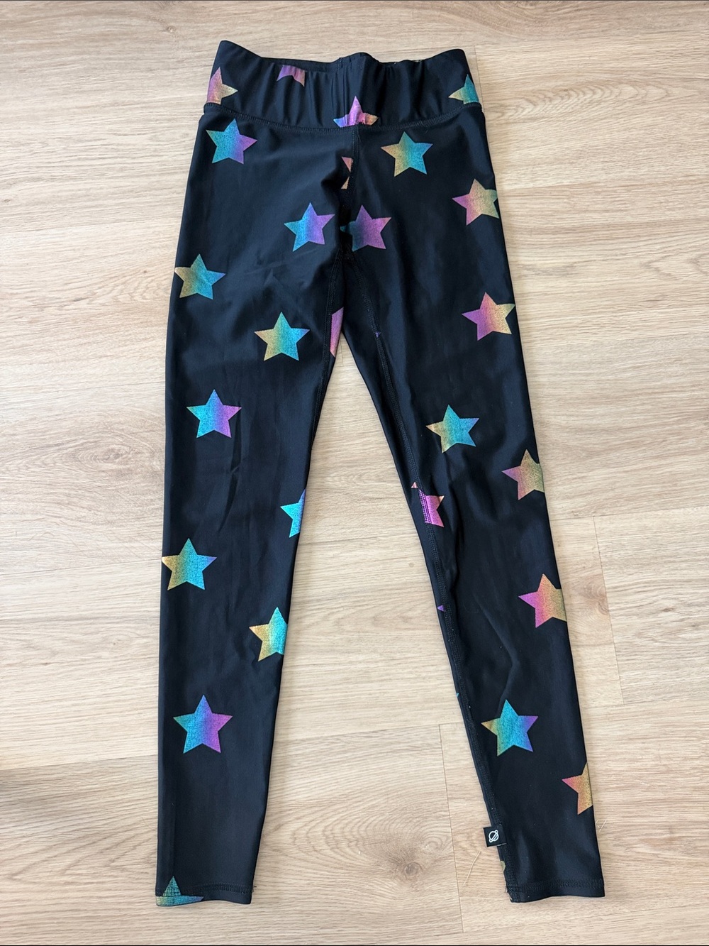 Women’s TEREZ size XS Black Star Print Leggings - Colorful Stars